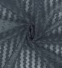 Grey Polyester Striped 7ft Sheer Eyelet Door Curtain (1Pc)