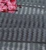 Grey Polyester Striped 7ft Sheer Eyelet Door Curtain (1Pc)