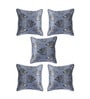 Grey Polyester Traditional 40x40 inches Cushion Covers Set of 5