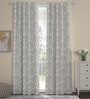 Grey Polyester Traditional 7ft Semisheer Eyelet (2 Pc) Door Curtains