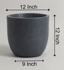 Grey Polymer 12 Inch Round Planter