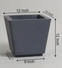 Grey Polymer 12 Inch Square Planter