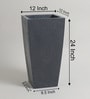 Grey Polymer 24 Inch Square Tall Planter