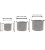Grey Polypropylene 52 Ltr (3Pcs) Storage Basket