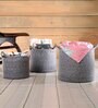 Grey Polypropylene 52 Ltr (3Pcs) Storage Basket