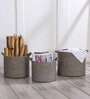 Grey Polypropylene 52 Ltr (3Pcs) Storage Basket