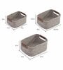 Grey Polypropylene Non Foldable Multi Purpose Storage Baskets (Set of 3)