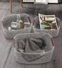 Grey Polypropylene Non Foldable Multi Purpose Storage Baskets (Set of 3)