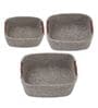 Grey Polypropylene Non Foldable Multi Purpose Storage Baskets (Set of 3)