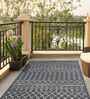 Grey Persian Polypropylene 8 ft x 10 ft Machine Made Carpet