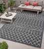 Grey Persian Polypropylene 8 ft x 10 ft Machine Made Carpet