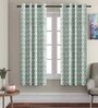 Grey Polyster Abstract 5ft Light Filtering Eyelet 2 Pc Window curtains