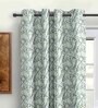 Grey Polyster Abstract 7ft Light Filtering Eyelet 2 Pc Door curtains