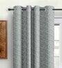 Grey Polyster Abstract 9ft Light Filtering Eyelet 2 Pc Long Door curtains