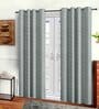 Grey Polyster Abstract 9ft Light Filtering Eyelet 2 Pc Long Door curtains