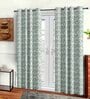 Grey Polyster Abstract 9ft Light Filtering Eyelet 2 Pc Long Door curtains