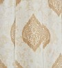 Golden Poleyster Camrin Leaves 5 Feet Semi Transperency Ring Top Window Curtains 2Pcs