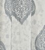 Grey Poleyster Camrin Leaves 7 Feet Semi Transperency Ring Top Door Curtains 2Pcs