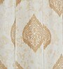 Golden Poleyster Camrin Leaves 7 Feet Semi Transperency Ring Top Door Curtains 2Pcs