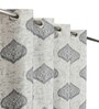 Grey Poleyster Camrin Leaves 7 Feet Semi Transperency Ring Top Door Curtains 2Pcs