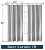 Grey Poleyster Camrin Leaves 7 Feet Semi Transperency Ring Top Door Curtains 2Pcs