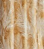 Gold Poleyster Camrin Leaves 7 Feet Semi Transperency Ring Top Door Curtains 2Pcs