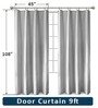 Grey Poleyster Camrin Leaves 9 Feet Semi Transperency Ring Top Long Door Curtains 2Pcs