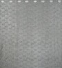 Grey Poleyster Floral 9 Feet Semi Transperency Ring Top Long Door Curtains 2Pcs