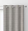 Grey Premium Jute Geometric 9ft Light Filtering Eyelet Long Door Curtain
