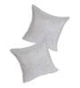 Grey Solid Jute 18 x 18 Inches Cushion Covers (Set of 2)