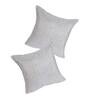 Grey Solid Jute 24 x 24 Inches Cushion Covers (Set of 2)