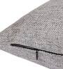 Grey Solid Jute 24 x 24 Inches Cushion Covers (Set of 2)