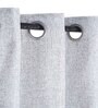 Grey Premium Jute Solid 8ft Light Filtering Eyelet Longdoor Curtain (1 Pc)
