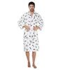 Grey Printed Cotton Men Bath Robe With Belt (XL)