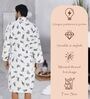 Grey Printed Cotton Men Bath Robe With Belt (XL)