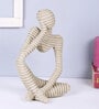 Grey Resin The Dreamer Stone Dust Art In Linear Texture Human Figurine