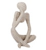 Grey Resin The Dreamer Stone Dust Art In Linear Texture Human Figurine