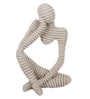 Grey Resin The Dreamer Stone Dust Art In Linear Texture Human Figurine