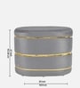 Golden Velvet Pouffe in Grey Colour