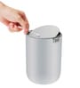 1.5 Litre Grey Round Eko Mini Desk Trash Can With Swing-Top Lid