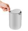 1.5 Litre Grey Round Eko Mini Desk Trash Can With Swing-Top Lid