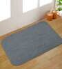 Grey Micro Tufted Solid Pattern 23x15 inch AntiSkid Door Mat