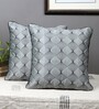 Grey Satin Abstract 16x16 inches Cushion Covers (Pack of 2)