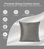 Grey Satin Solid 40x40 inches Cushion Covers Set of 2