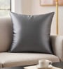 Grey Satin Solid 40x40 inches Cushion Covers Set of 3