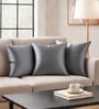 Grey Satin Solid 40x40 inches Cushion Covers Set of 3