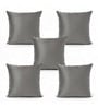 Grey Satin Solid 40x40 inches Cushion Covers Set of 5