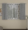 Grey Semisheer Polycotton 5 Feet Eyelet Set of 4 Curtains