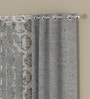 Grey Semisheer Polycotton 5 Feet Eyelet Set of 4 Curtains