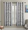 Grey Traditional Polyester 5 Ft Semisheer Eyelet Window Curtains (Set of 2)